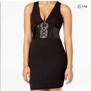 Star Wars Faux Leather Lace Up Corset Bodycon Mini Dress